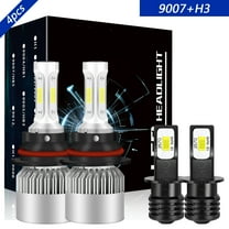9007 High&Low Beam H3 Fog Light for Nissan Frontier 2001-2002 LED Headlight Bulbs 6000K White 4pcs
