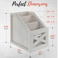 thumbnail image 6 of Autumn Alley Rustic Remote Holder - Farmhouse Desk Organizer, Barn Door Remote Holder, Desktop Organizer - 3-Slot Multiple Compartment Remote Control Storage Caddy, Rustic Home Decor, White, 6 of 7
