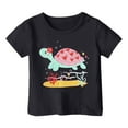 thumbnail image 2 of WOYY Big Girl's Graphic T-Shirt Cartoon Turtle Print Short Sleeve T Shirt for Kids, 2 of 3