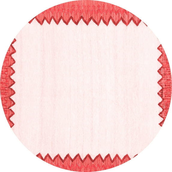 Ahgly Company Indoor Round Solid Red Modern Area Rugs, 3' Round