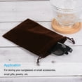thumbnail image 5 of 25x10cm Microfiber Pouch, 5Pcs Soft Storage Drawstring Gift Bag, Brown, 5 of 5