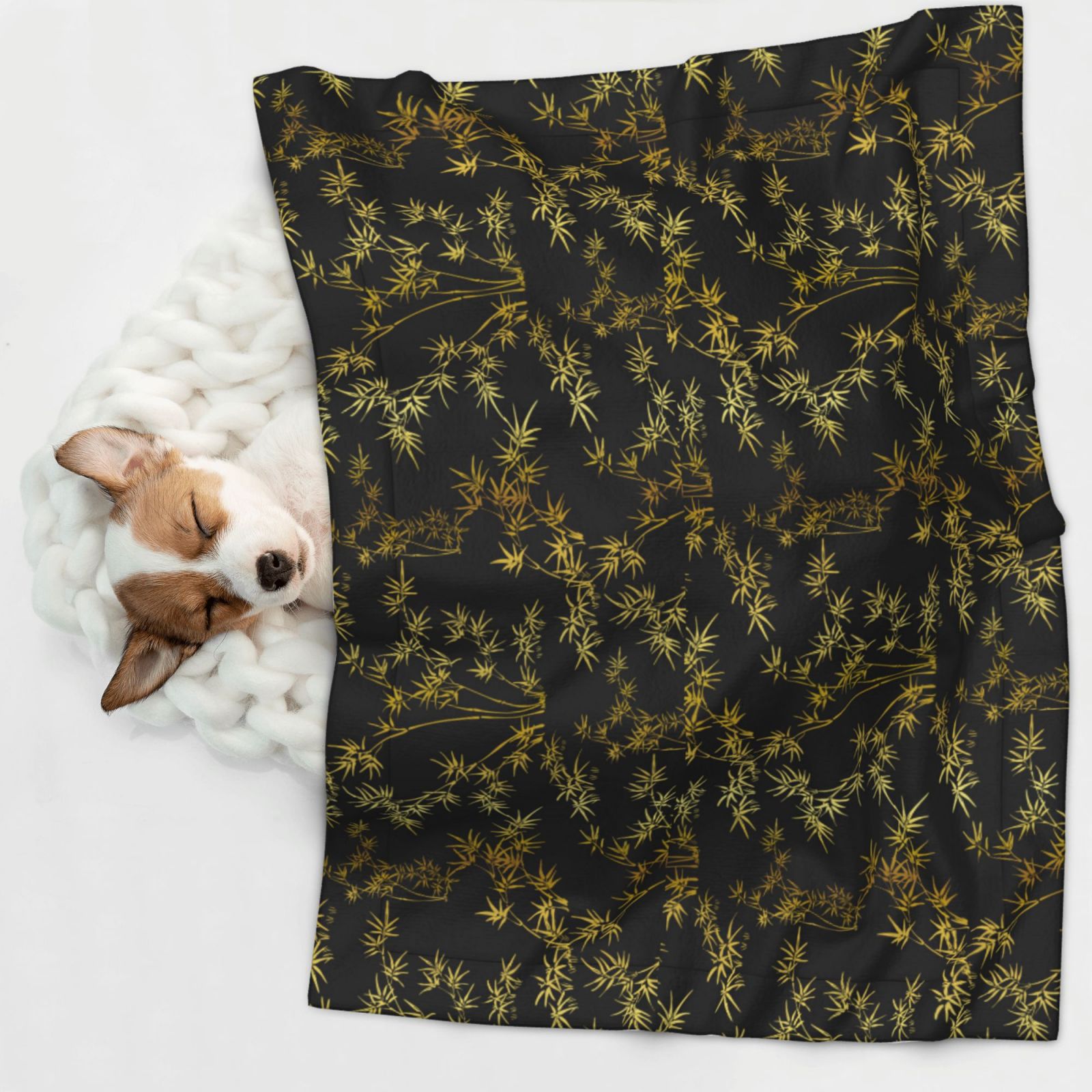 Naloa Bamboo Dog Blanket, 3 Sizes Cat Blanket for Indoor Cats Large Medium Small Dog Gifts-Medium