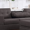 thumbnail image 5 of Hilo Fabric Reversible Sectional Sofa with Storage Ottoman - Dark Gray, 5 of 5