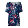 thumbnail image 4 of UngA 250 Anniversary USA Shirt Womens 250th Short Sleeve Flag Eagle Graphic American Patriotic Faith Wear Birthday Womens Shirt (Blue,L), 4 of 4