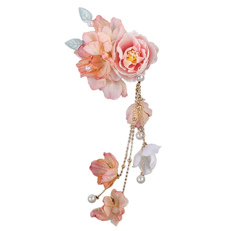 Flower Hair Clip Dancer Pin up Flower Brooch Hair Clips for Women Pearl Floral Accessories Vintage Ornaments Style 3