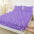 thumbnail image 3 of Manfei Boys Girls Vintage Aesthetic 4 Pieces Queen Sheet Sets,Polka Dots Ultra Soft Flat Sheet,Purple White Queen Fitted Sheet,Ultra Soft Home Decor, 3 of 7