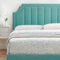 thumbnail image 5 of Platform Bed Frame, Full Size, Velvet, Blue, Modern Contemporary Urban Design, Bedroom Master Guest Suite, 5 of 10