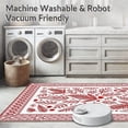 thumbnail image 5 of ODIKA 8'x10' Machine Washable Non-Slip Area Rug, Merry Evergreen Lattice Seasonal Hearth Embellishment High Traffic Rug with Pad, Red, 732178, 5 of 8