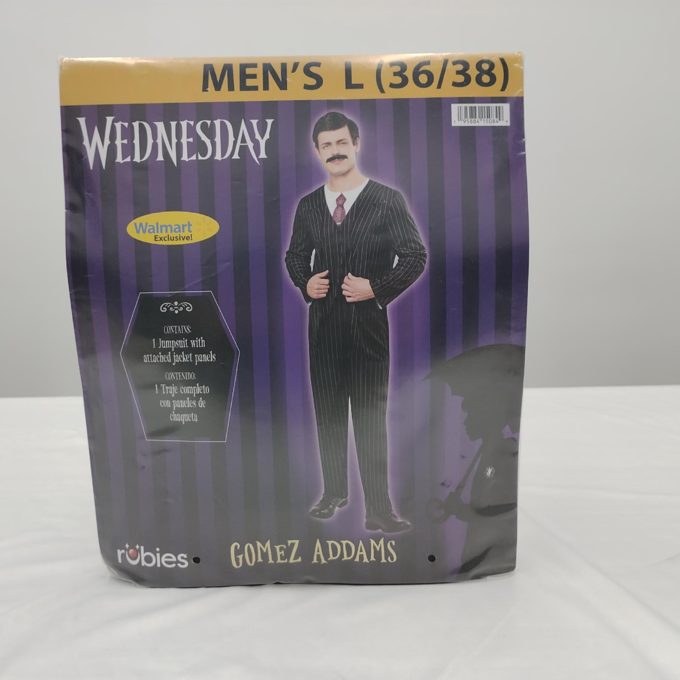 Wednesdays Gomez Halloween Costume for Adults, Men's Size M (32/34), by Rubies