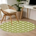 thumbnail image 5 of Sage Green Floral Round Area Rug 4ft, Spring Flowers Modern Abstract Art Farmhouse Washable Non-Slip Circle Rugs for Bedroom Living Room Kitchen, Soft Non Shedding Circle Carpet for Dining Room Dorm, 5 of 9