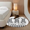 thumbnail image 2 of Round Rugs 3.3 Ft, Bunny Easter Non Slip Area Rugs for Kitchen Bedroom Entryway, Black White Plaid Rabbits Washable Carpet Runner Rug Floor Mats for Bedroom Home Decor, 2 of 8