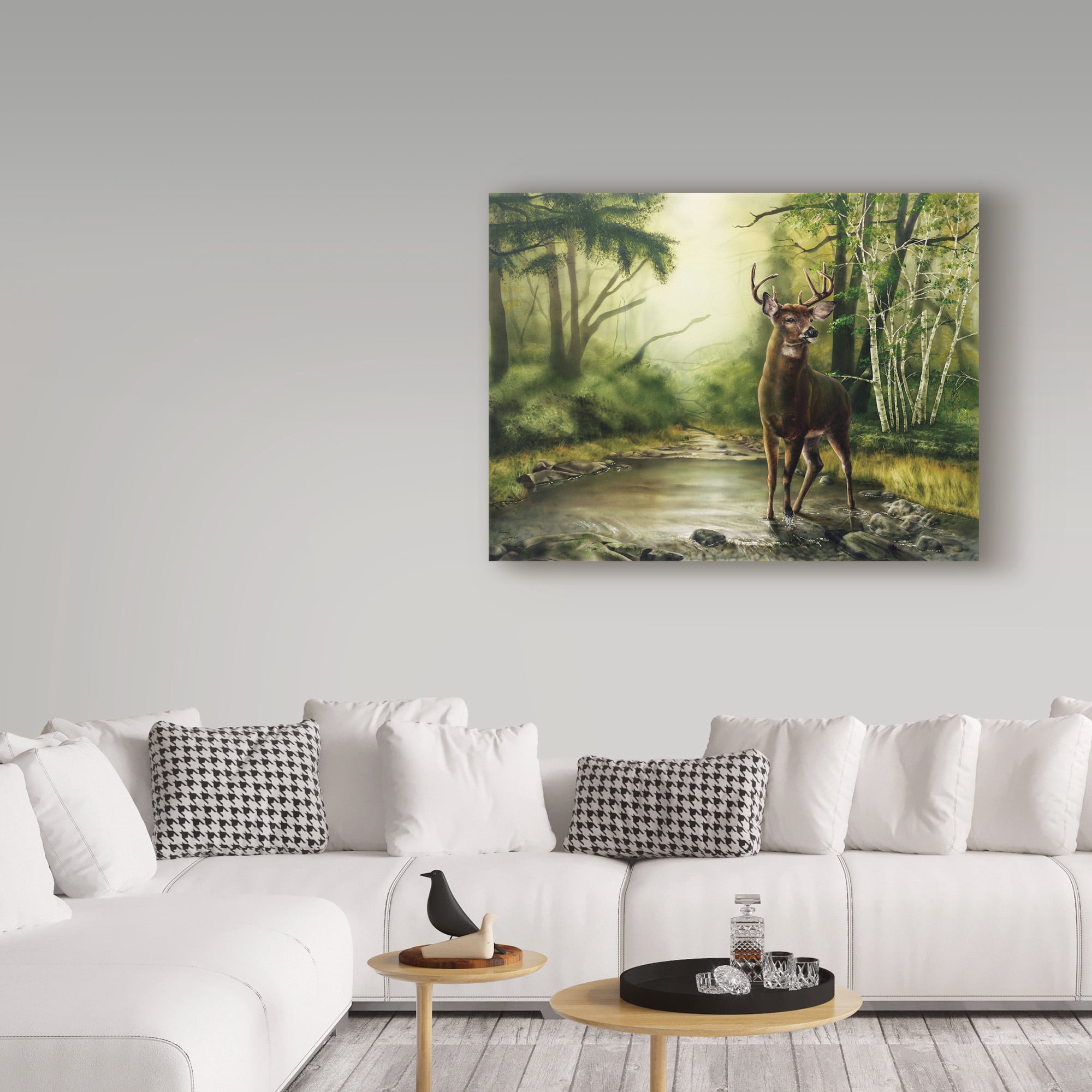 Trademark Fine Art 'Deer In Woods' Canvas Art by Beverly Doyle