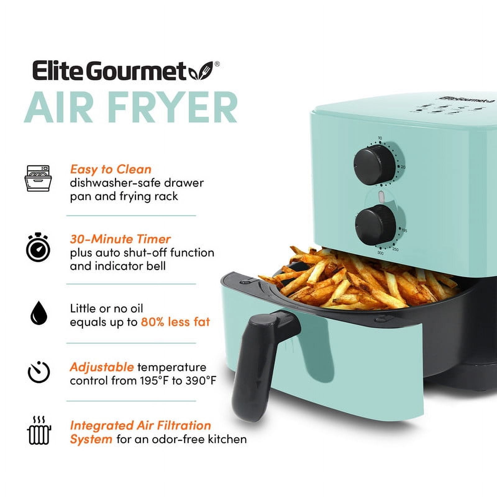 Elite Gourmet 1 Qt. Oil-Free Air Fryer - Black