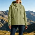 thumbnail image 2 of Vynhevius Womens Outdoor Jacket Solid Hooded Zip Up Windproof With Pockets, 2 of 6
