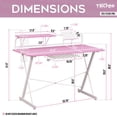 thumbnail image 4 of Carbon Computer Gaming Desk with Shelving, Pink, 4 of 5