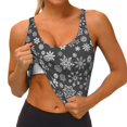 thumbnail image 3 of Fotbe simple white Snowflake Sujetador Deportivo Largo sin Aros para Mujer con Almohadillas y Soporte Medio, Transpirable y Absorbente, Camiseta Tipo Chaleco o Tank Top-Large, 3 of 8