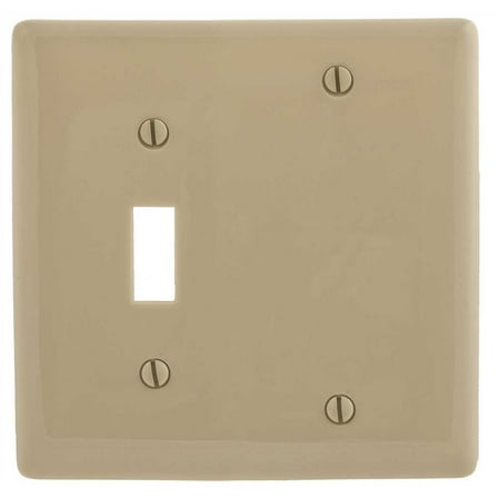 HUBBELL WIRING P113I 2-Gang Ivory Toggle and Blank Wall Plate