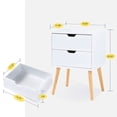 thumbnail image 7 of Open Box Modern Wooden Nightstand End Side Table with 2 Storage Drawers, White, 7 of 7