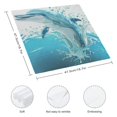 thumbnail image 3 of WYYP Dolphin Water Splashing Polyester Party Dinner Decoration Washable Napkins 4 PCS, 3 of 7