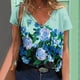 thumbnail image 2 of Camisetas con estampado floral con cuello en V para mujer Blusas femeninas cómodas a la moda Tops OAVQHLG3B Store  lin121212, 2 of 4