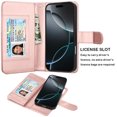 thumbnail image 3 of For iphone 17 Pro Case Wallet with Card Holder, Lanyard and Kickstand for Women Men, Ebizware Magnetic Flip Detachable PU Leather Wallet Phone Case Cover for iphone 17 Pro 6.3" - Marble Pink, 3 of 7