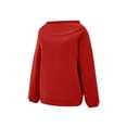 thumbnail image 3 of Women's Oversized Cowl Neck Sweatshirt, Long Sleeve Loose Fit Pullover Top with Soft Comfort Fabric for Commute Wear, Daily Casual Outfits and Four Season Comfort Red M, 3 of 5