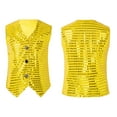 thumbnail image 4 of Boys Shirts,Toddler Sequin Vest Top Sleeveless Glitter Party Wear Carnival Celebration Outfit Sparkly Dressy Top for Girls & Boys,Shirts for Boys,Yellow,18-24 Months, 4 of 6