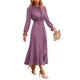 thumbnail image 1 of Vestido PRETTYGARDEN Primavera Otoño Midi Cuello en V Swiss Dot Morado Talla L, 1 of 8