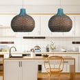 thumbnail image 3 of Arturesthome Handmade Kitchen Island Rattan Pendant Light Restaurant Blue Chandelier, 3 of 13