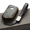 thumbnail image 4 of Vitodeco Genuine Leather Smart Key Fob Case Cover Compatible with Kia Stinger (2019-2023 Models) - 4-Button, Black, 4 of 5