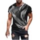thumbnail image 1 of Camisetas de Manga Larga para Hombres Imprimir Fallow Cuello Redondo Camiseta, Moda Casual Manga Corta Mezcla de Algodón/Lino, 1 of 9