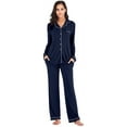 thumbnail image 1 of Conjunto de pijama para mujer Ropa de dormir de manga larga súper suave Ropa de dormir con botones para mujer Conjunto de pijama de salón Adepaton CJWUS-4076, 1 of 6