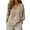65# Light Khaki, variant on Womens Summer Gauze Tops Casual Linen Cotton Tunic Blouse 3/4 Sleeve V Neck Peasant Shirts Beach Vacation Tees Light pink S