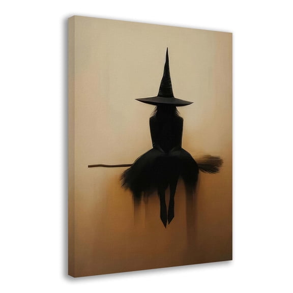 Halloween Canvas Prints Wall Art Decor Witch Poster for Home Room Bedroom Decoration - 8x12 inches Framed Canvas