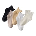 thumbnail image 7 of Harpily Clearance Women's Value, Low Cut Soft Moisture-Wicking Socks Ruffle Turn Cuff Casual Breathable Cool Knit Lettuce Crew Frilly 6 Pairs Women's Ankle Cotton Socks, 7 of 7