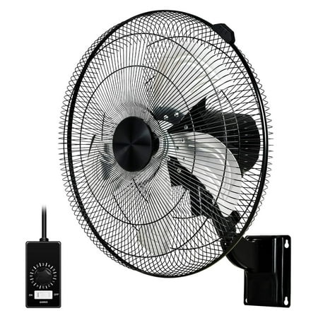 

RoLinsc 18 Inch Household Wall Mount Fan 90 Degree Horizontal Oscillation 5 Speed Settings Black