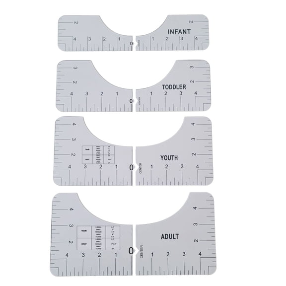 PPKVUFD 4Pcs Tshirt Ruler Guide Alignment Tool to Center Vinyl Designs T-Shirt Crafts for Cricut Heat Press Adult