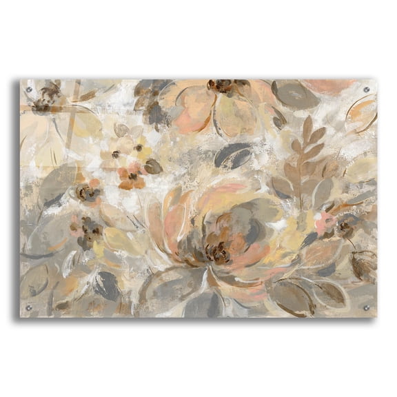 Epic Art 'Ivory Floral' by Silvia Vassileva, Acrylic Glass Wall Art, 36"x24"