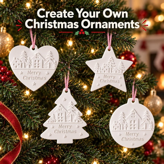 Kumdkd Christmas Silicone Molds for DIY Ornaments - Tree, Snowman, Heart Shapes (Easy Demoulding, Reusable, Multi-Material Crafting)