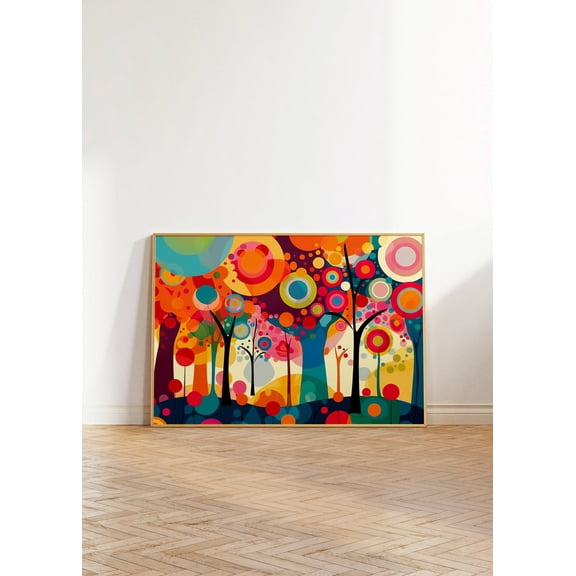 Colorful Abstract Forest Wall Art, Maximalist Wall Art, Vibrant Modern Print, Colorful Wall Art, Trendy Art, Bright Eclectic Decor Wall Art, Modern Wall Decor, 8x12 UNFRAMED