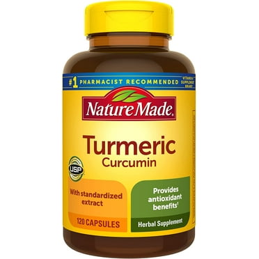 Nature Made Turmeric Curcumin 500 mg, Herbal Supplement for Antioxidant Support, 120 Capsules, 120 Day Supply