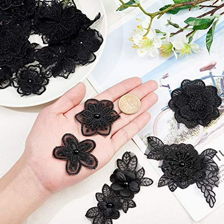 10pcsx 2Layers black Floral lace patches for clothing sewing women skirt  fabric patch garment Accessories Diy decoration - AliExpress