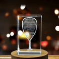thumbnail image 3 of Exquisite 3D Engraved Racquetball Racket Crystal Decorative Art - Unique Sports Enthusiast Gift, 3 of 6
