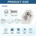thumbnail image 2 of Uxcell M10x25mm Hex Bolt with Nuts Washers, 10 Set Stainless Steel Hex Screw Bolts Full Thread, 2 of 6