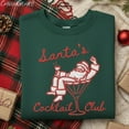thumbnail image 2 of EMBROIDERED Retro Santa with Martini Glass Shirt, Christmas Social Club Embroidered Sweatshirt, Great for Cocktail Napkins Sweatshirt, 2 of 5