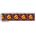 thumbnail image 3 of Ambesonne Halloween Fabric by the Yard Upholstery, Spooky Skulls and Bones, 5 Yards, Pale Orange and Hunter Green, 3 of 5