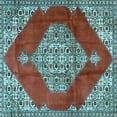 thumbnail image 1 of Ahgly Company Indoor Square Medallion Light Blue Traditional Area Rugs, 3' Square, 1 of 4