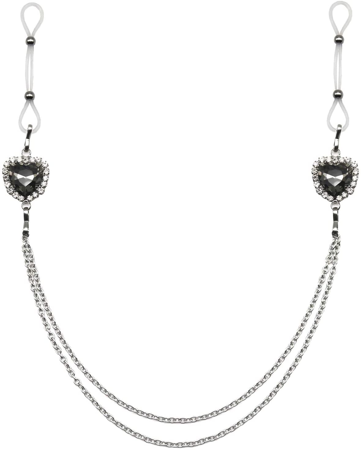 Heart Nipple Jewelry Rings Non Piercing Body Chains Adjust Rhinestone