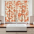 thumbnail image 2 of Ambesonne Mexican Kitchen Curtains, Sombrero Skulls Culture, 55"x39", Cream Orange, 2 of 3