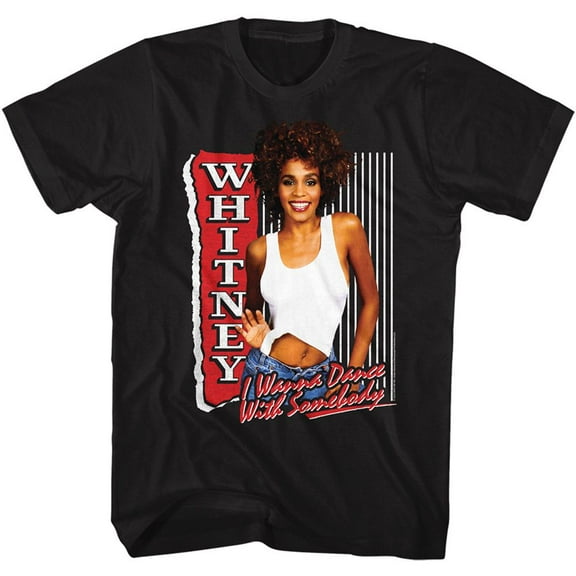 Whitney Houston Whitney I Wanna Dance Black Adult T-Shirt